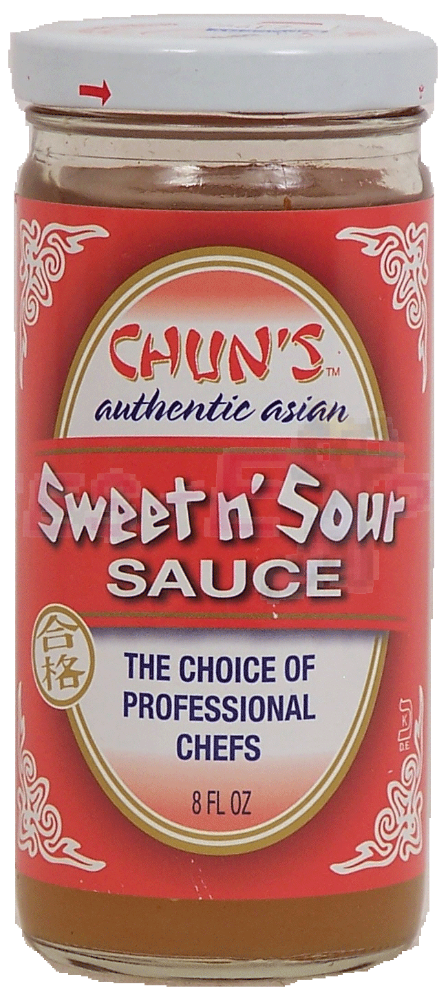 Chun's Authentic Chinese sweet n' sour sauce served with egg rolls, pork, lamb, duck, fried seafood,etc. Full-Size Picture